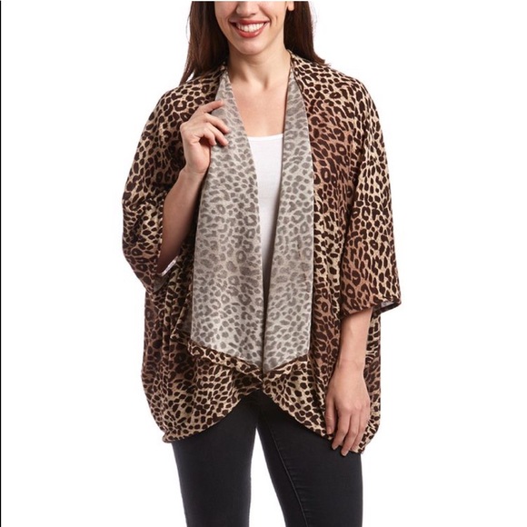 Steve Madden leopard print kimono one size - Picture 1 of 7
